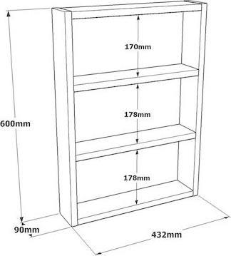 Megapap Prena Ράφι Τοίχου Λευκό 43.2x9x60cm 0276820