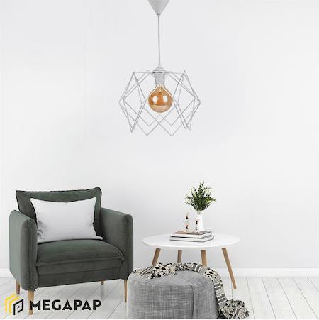 Megapap Pyant Μεταλλικό Μονόφωτο Λευκό 23x17x70cm