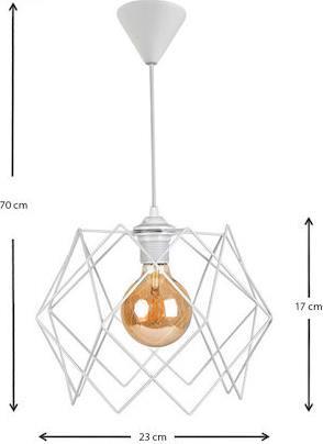 Megapap Pyant Μεταλλικό Μονόφωτο Λευκό 23x17x70cm