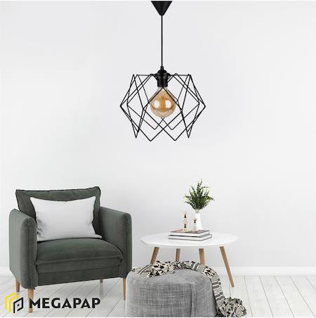 Megapap Pyant Μεταλλικό Μονόφωτο Μαύρο 23x17x70cm