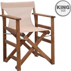 Megapap Queen Καρέκλα Σκηνοθέτη Ξύλινη Queen Καρυδί-Εκρού 61x57x86cm 0291310