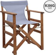 Megapap Queen Καρέκλα Σκηνοθέτη Ξύλινη Queen Καρυδί-Γκρι 61x57x86cm 0291314