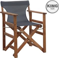 Megapap Queen Καρέκλα Σκηνοθέτη Ξύλινη Queen Καρυδί-Μαύρο 61x57x86cm 0291313