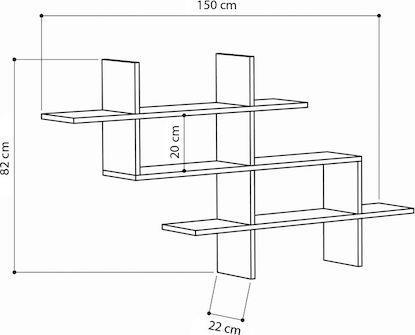 Megapap Halic Ράφι Τοίχου Sapphire Oak 150x22x82cm 0214158