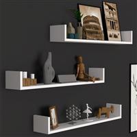 Megapap Ράφια Τοίχου Tyrion Λευκά Σετ 3τμχ 90x15x12cm 0212612