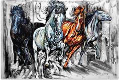 Megapap Running Horses Καμβάς Ψηφιακής Εκτύπωσης 75x50x3cm