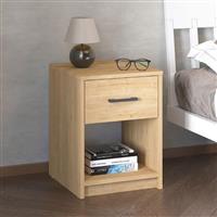 Megapap Scoty Κομοδίνο Ξύλινο Μπεζ 40.2x35.3x55cm 0256496