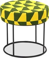 Megapap Σκαμπό Σαλονιού Επενδυμένο με Ύφασμα Moon Κίτρινο/Πράσινο 40x40x40cm 0213627