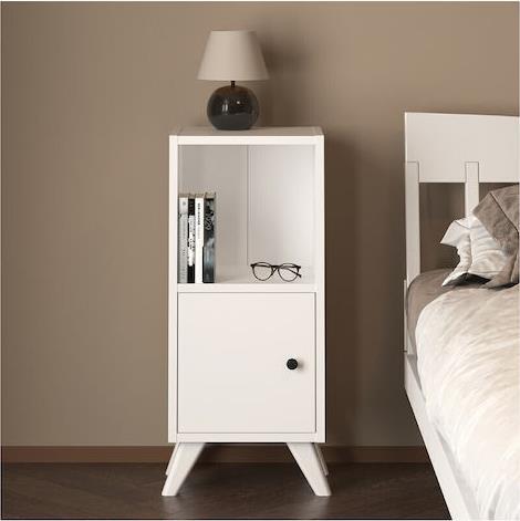 Megapap Vira Κομοδίνο Ξύλινο Λευκό 34x30x78cm 0256499