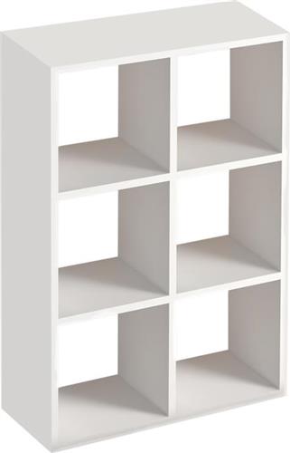 Megapap Βιβλιοθήκη Cube Λευκή 73.5x34x109cm 0221534