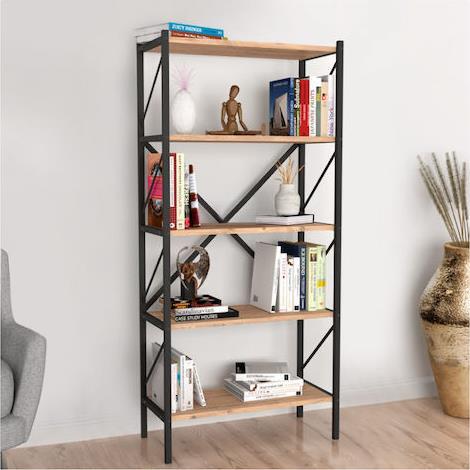 Megapap Βιβλιοθήκη Jocasta Pine-Oak 66x34x160cm 0212514
