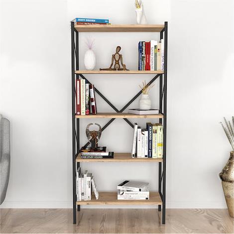 Megapap Βιβλιοθήκη Jocasta Pine-Oak 66x34x160cm 0212514