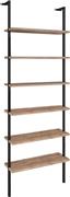 Megapap Βιβλιοθήκη Madison Μαύρη 60x20x183cm 0220245