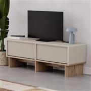 Megapap Yuki Έπιπλο Τηλεόρασης Ξύλινο Sandstone-Sepet Oak Μ118xΠ35xΥ40.6cm 0279154