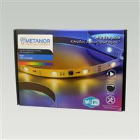 Metanor Ταινία LED Τροφοδοσίας 12V RGB Μήκους 5m Σετ με Τηλεχειριστήριο και Τροφοδοτικό Τύπου SMD5050 WF-4406