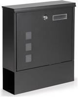 ModernHome Γραμματοκιβώτιο Εξωτερικού Χώρου Inox σε Μαύρο Χρώμα 30x10x33.5cm HPB2210-GS-Black