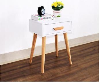 ModernHome Ξύλινο Κομοδίνο Λευκό 46x36x58cm WYJ-085-White