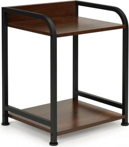 ModernHome Ξύλινο Κομοδίνο με Μεταλλικά Πόδια Καφέ 44x37x40.5cm YLT-1501-17P