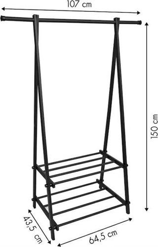 ModernHome YLT-0311F Κρεμάστρα Δαπέδου από Μέταλλο σε Μαύρο Χρώμα 107x43.5x150cm