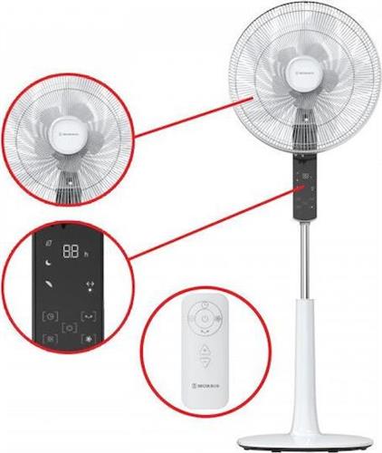 Morris MFS-16245 Ανεμιστήρας Ορθοστάτης 28W Διαμέτρου 41cm με Τηλεχειριστήριο