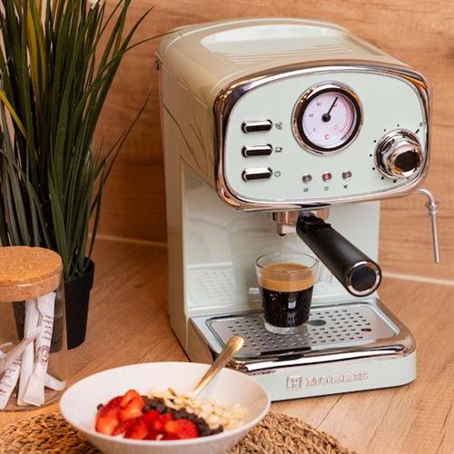 Morris R20807EM Ημιαυτόματη Μηχανή Espresso 1100W Πίεσης 20bar Πράσινη