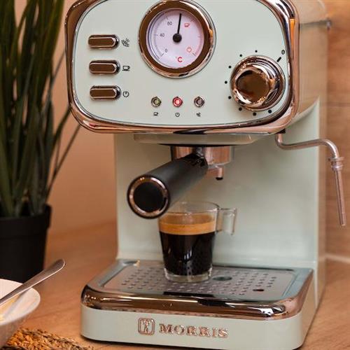 Morris R20807EM Ημιαυτόματη Μηχανή Espresso 1100W Πίεσης 20bar Πράσινη