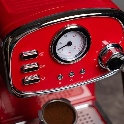 Morris R20808EM Ημιαυτόματη Μηχανή Espresso 1100W Πίεσης 20bar Κόκκινη