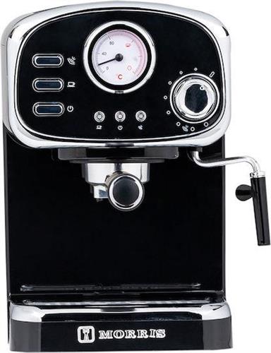 Morris R20822EMK Ημιαυτόματη Μηχανή Espresso 1100W Πίεσης 20bar Μαύρη