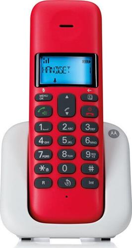Motorola T301 Ασύρματο Τηλέφωνο με Aνοιχτή Aκρόαση Κόκκινο