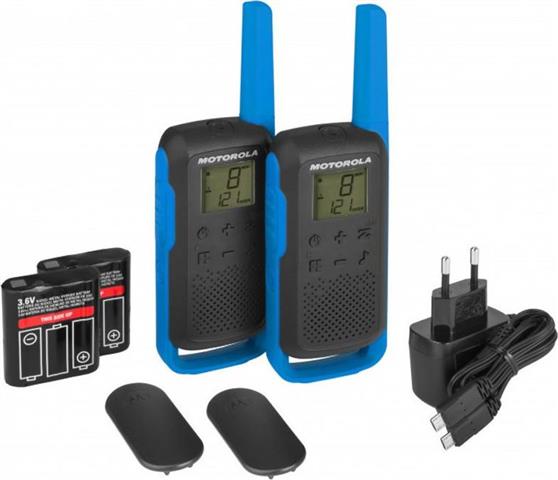 Motorola Talkabout T62 Ασύρματος Πομποδέκτης PMR με Μονόχρωμη Οθόνη Σετ 2τμχ Σε Μπλε Χρώμα 14587-0063