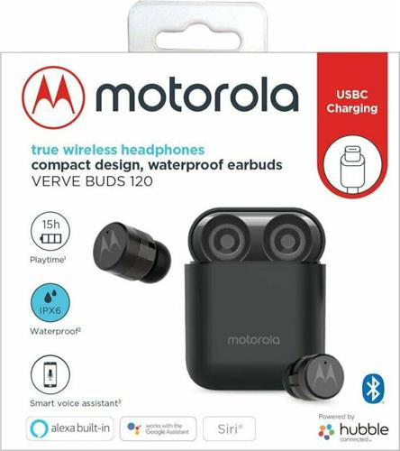 Motorola Verve Buds 120 Bluetooth Handsfree Ακουστικά με Αντοχή στον Ιδρώτα και Θήκη Φόρτισης Λευκά