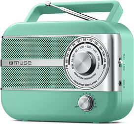 Muse M-056AG Retro Επιτραπέζιο Ραδιόφωνο Μπαταρίας-Ρεύματος Πράσινο