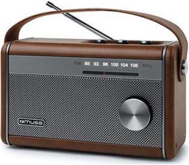 Muse M-098BR Επιτραπέζιο Ραδιόφωνο Ρεύματος-Μπαταρίας με Bluetooth Καφέ