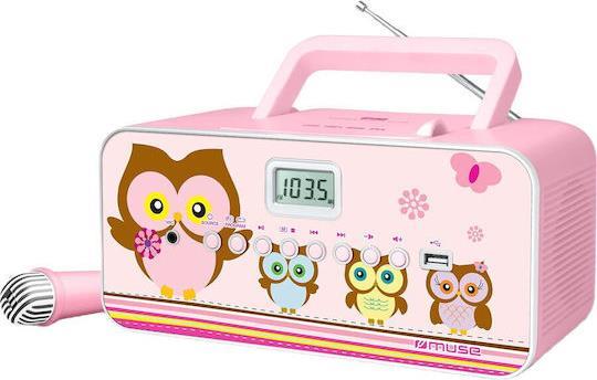 Muse M-29K Φορητό Ηχοσύστημα με CD, Ραδιόφωνο σε Ροζ Χρώμα 230101