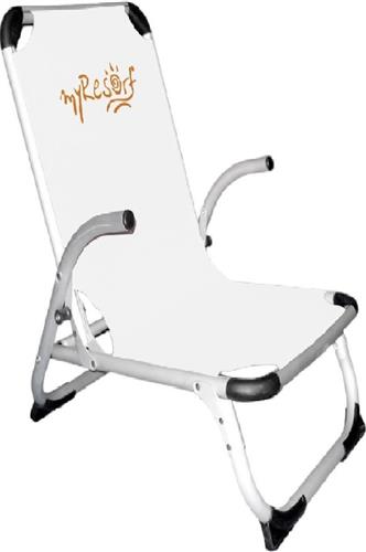 myResort Καρέκλα Παραλίας Αλουμινίου Λευκή Ραβδωτή 46x42x84cm