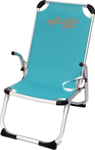 myResort Καρέκλα Παραλίας Ραβδωτή Αλουμινίου Γαλάζια 45x42x25-66cm