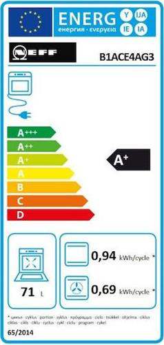 Neff B1ACE4AG3 Φούρνος άνω Πάγκου 71lt Graphite Grey
