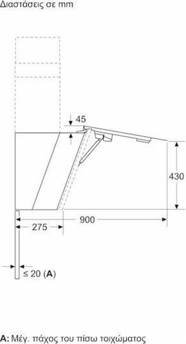 Neff D88IAN2S0 Απορροφητήρας Καμινάδα 80cm Μαύρος