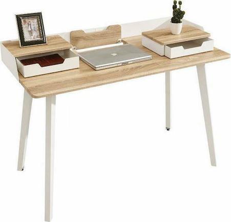 Next Γραφείο Ξύλινο με Μεταλλικά Πόδια Λευκό-/Sonoma 120x60x85cm 13852