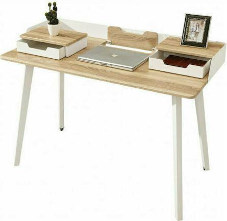 Next Γραφείο Ξύλινο με Μεταλλικά Πόδια Λευκό-/Sonoma 120x60x85cm 13852