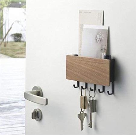 Next Κρεμάστρα Τοίχου Ξυλινη 5 Θέσεων Γκρι 18x3.5x9.5cm 35965-03