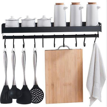 Next Κρεμάστρα Τοίχου Μεταλλική 6 Θέσεων Ασημί 60x13x10cm 35985-09