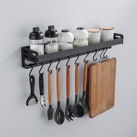 Next Κρεμάστρα Τοίχου Μεταλλική 6 Θέσεων Ασημί 60x13x10cm 35985-09