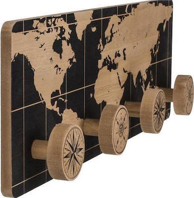 Next Κρεμάστρα Τοίχου World Ξυλινη 4 Θέσεων 39.5x13cm 32507