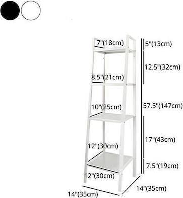 Next Ραφιέρα Δαπέδου Μαύρη 60x35x147cm 35982-09
