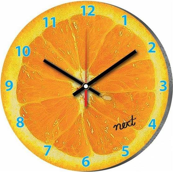 Next Ρολόι Τοίχου Πορτοκάλι Πλαστικό 31cm 24554