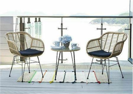 Next Σετ Σαλονιού Εξωτερικού Χώρου με Μαξιλάρια Bali Μπεζ 3τμχ 13860