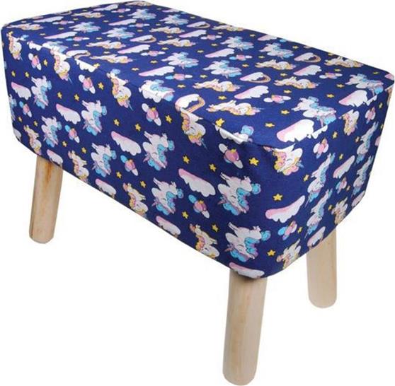 Next Σκαμπό Σαλονιού Επενδυμένο με Ύφασμα Unicorn 50x27x37cm 35290