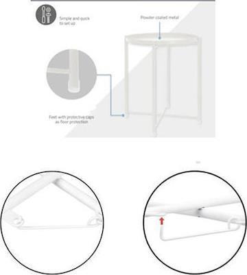 Next Στρογγυλό Βοηθητικό Τραπεζάκι Μεταλλικό Γαλάζιο Μ53xΠ53xΥ42cm 35936-15