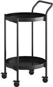 Next Στρογγυλό Βοηθητικό Τραπεζάκι Μεταλλικό με Ρόδες Μαύρο Μ44xΠ40xΥ60cm 35567-09